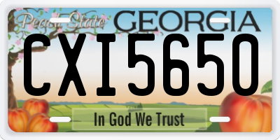 GA license plate CXI5650