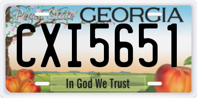 GA license plate CXI5651