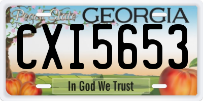 GA license plate CXI5653