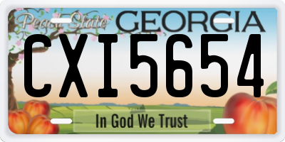 GA license plate CXI5654
