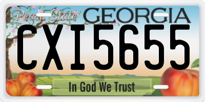 GA license plate CXI5655