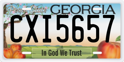 GA license plate CXI5657