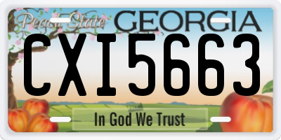 GA license plate CXI5663