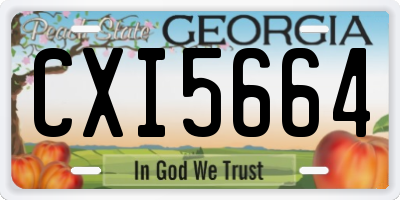 GA license plate CXI5664