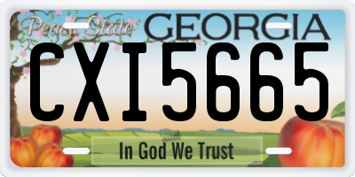 GA license plate CXI5665