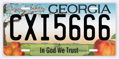 GA license plate CXI5666