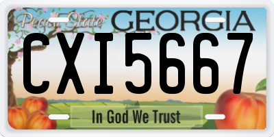 GA license plate CXI5667