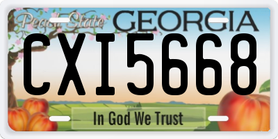 GA license plate CXI5668