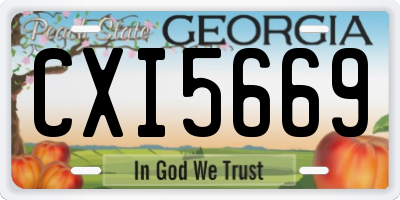 GA license plate CXI5669