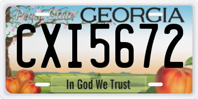 GA license plate CXI5672