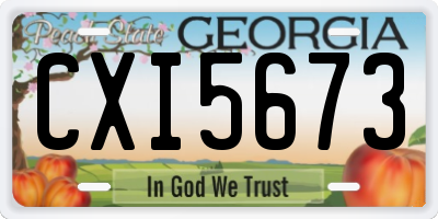 GA license plate CXI5673