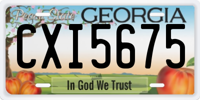 GA license plate CXI5675