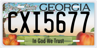 GA license plate CXI5677