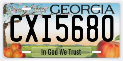 GA license plate CXI5680