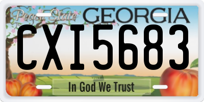 GA license plate CXI5683