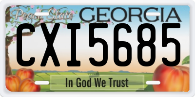 GA license plate CXI5685