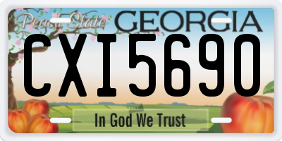 GA license plate CXI5690
