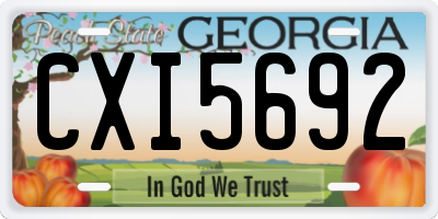 GA license plate CXI5692