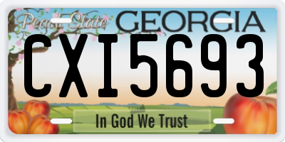 GA license plate CXI5693