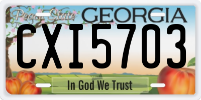 GA license plate CXI5703