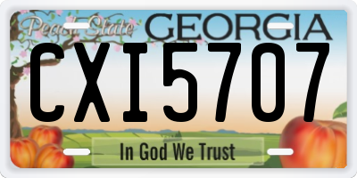GA license plate CXI5707