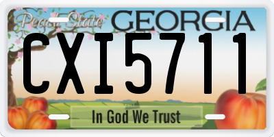 GA license plate CXI5711