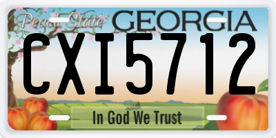 GA license plate CXI5712