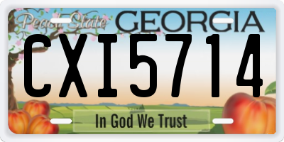 GA license plate CXI5714