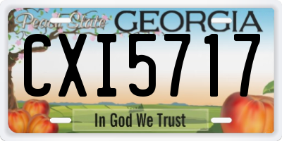 GA license plate CXI5717