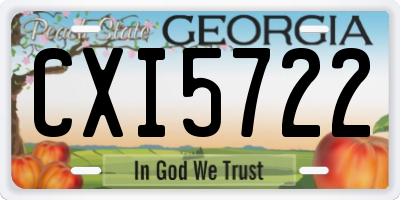 GA license plate CXI5722