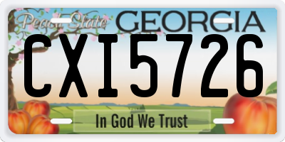 GA license plate CXI5726