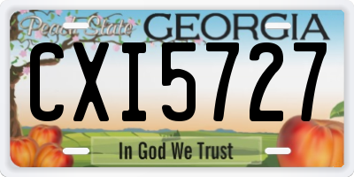 GA license plate CXI5727
