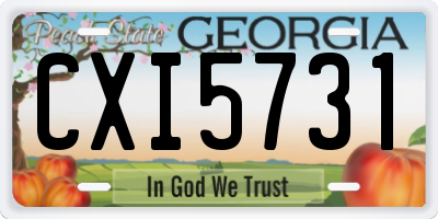GA license plate CXI5731