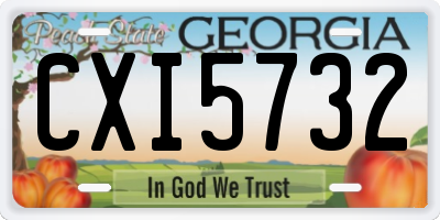 GA license plate CXI5732