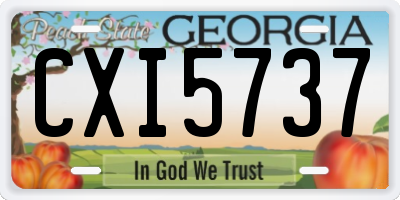 GA license plate CXI5737