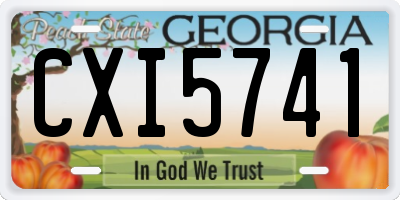 GA license plate CXI5741