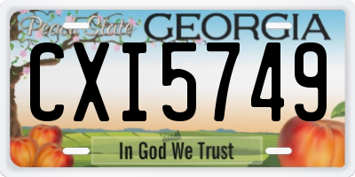 GA license plate CXI5749