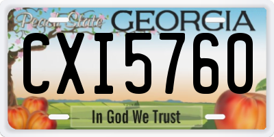 GA license plate CXI5760