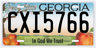 GA license plate CXI5766