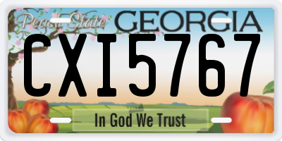GA license plate CXI5767
