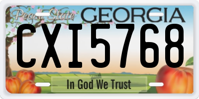 GA license plate CXI5768