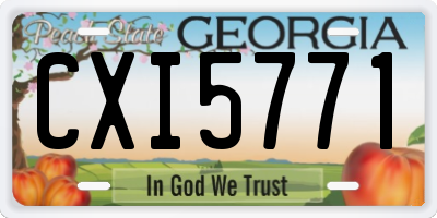 GA license plate CXI5771