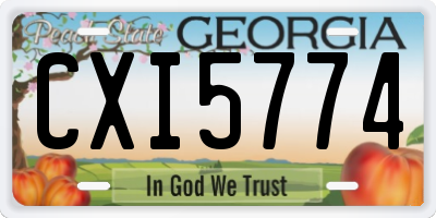 GA license plate CXI5774