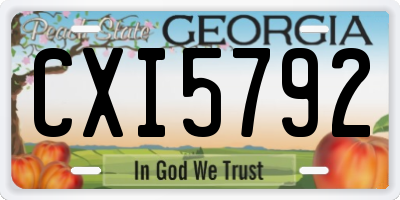 GA license plate CXI5792