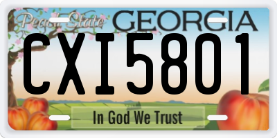 GA license plate CXI5801
