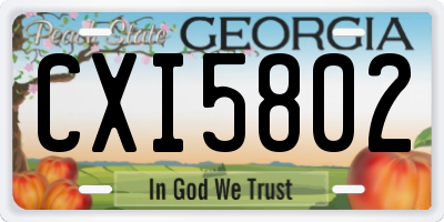 GA license plate CXI5802