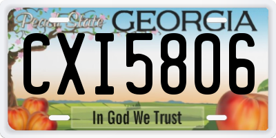 GA license plate CXI5806