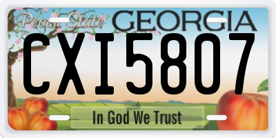 GA license plate CXI5807