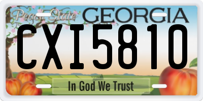 GA license plate CXI5810