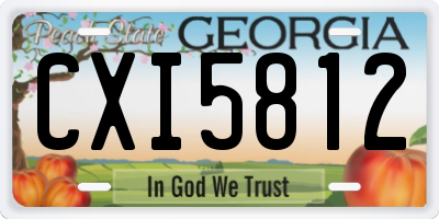 GA license plate CXI5812